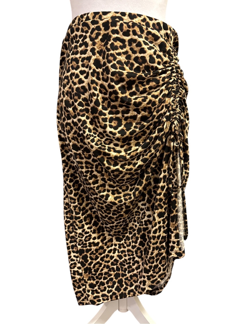 Leopard Ruched Midi Skirt - Picture 2 of 5